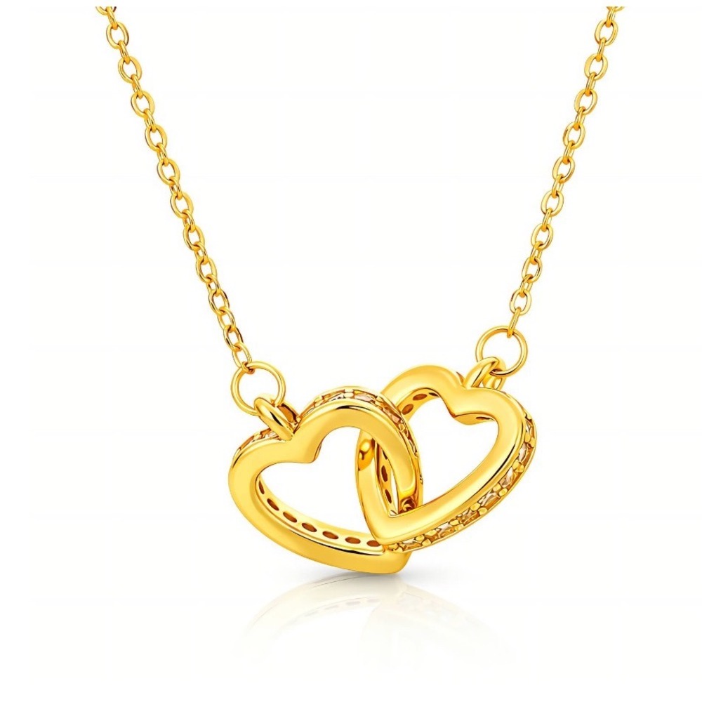 Interlocking Sweetheart Double Heart Necklace Love Series